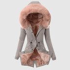 Cozy Chic Hooded Parka Jacket for Women – Warm Fleece-Polyester Blend with Zipper Closure 1