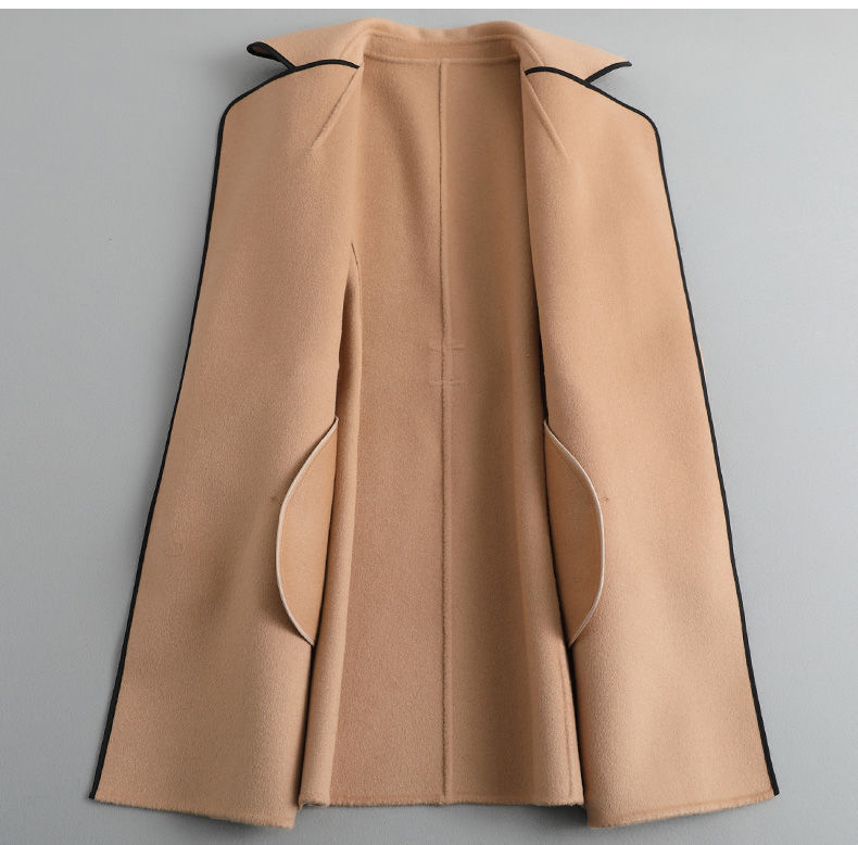 Women’s Wool Belted Coat – Elegant Tailored Wrap Overcoat for Autumn & Winter