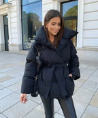 Belted Puffer Coat – Elegant Warmth for Winter Days